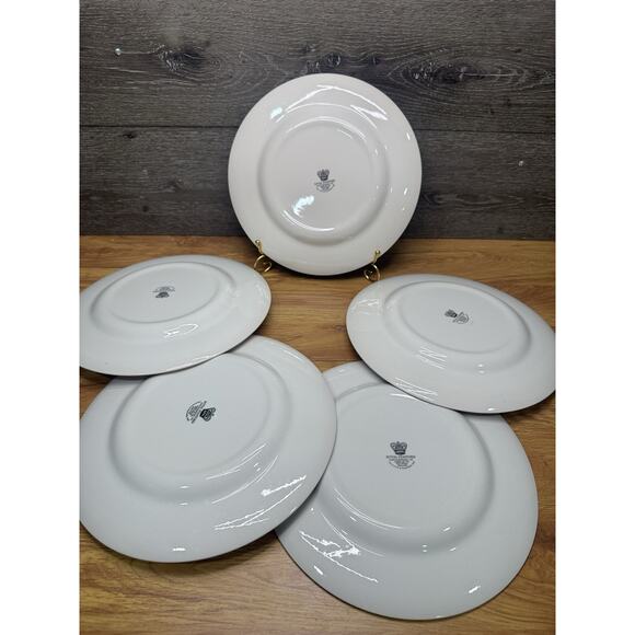 Royal Stafford Asiatic Pheasant Red Fine Earthenware 11” Dinner Plates -5 Pc Set - Picture 9 of 12